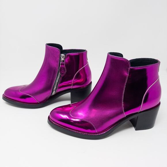 The Office of Angela Scott Magenta Boots Size 37 EU 7 US One-of-a-Kind - Picture 2 of 8